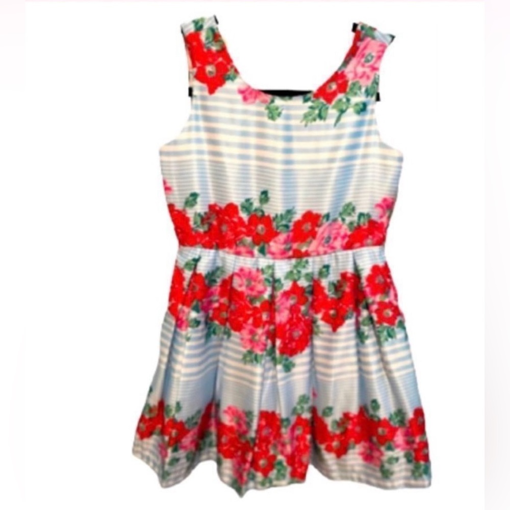 Kid's Floral Dress attached underskirt with tulle, Special Editions, Size 7